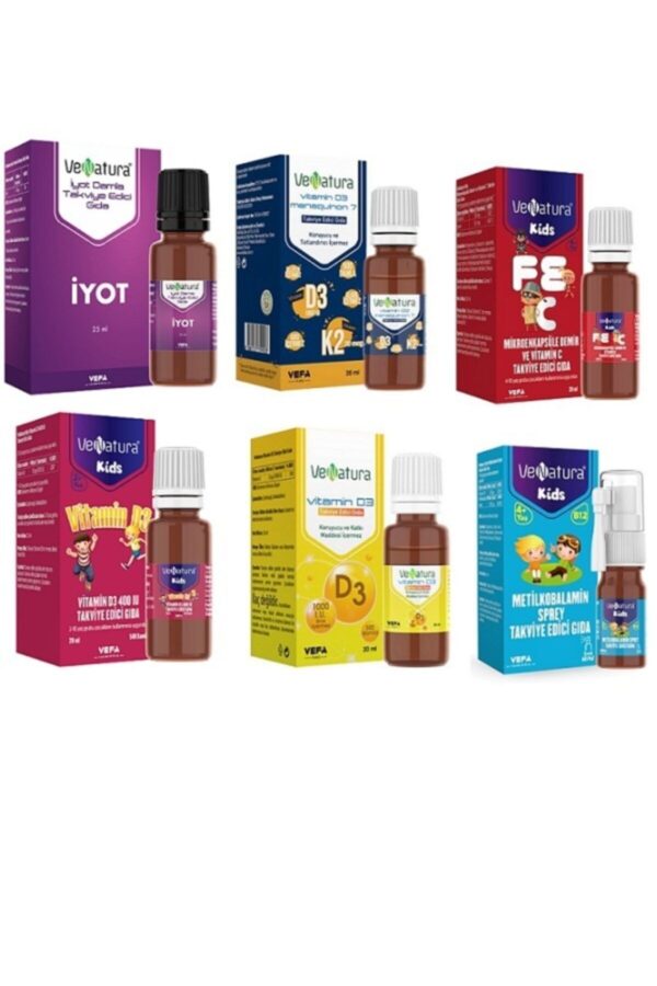 Venatura Iyot 150 Mg + Yetişkin(1000ıu) + Çocuk(400ıu) D3 + B12 5ml+ Demir Ve C Vit. Damla + D3k2 20ml