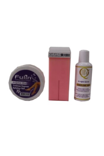 Nanoplex Epicure Pudralı Kartuş Ağda 100ml Fulin Ağda Bezi 10m 125ml Qlife Ağda Temizleme Yagı Seti