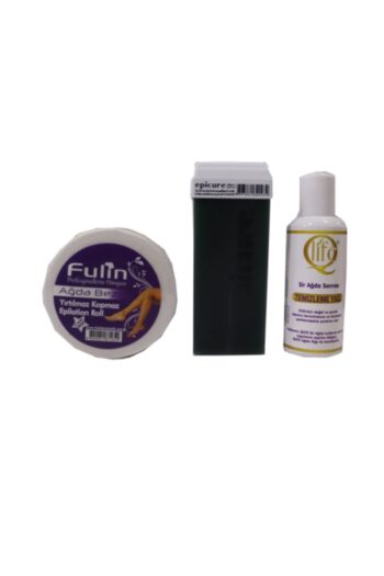 Nanoplex Epicure Azulen Kartuş Ağda 100ml Fulin Ağda Bezi 10m 125ml Qlife Ağda Temizleme Yagı Seti
