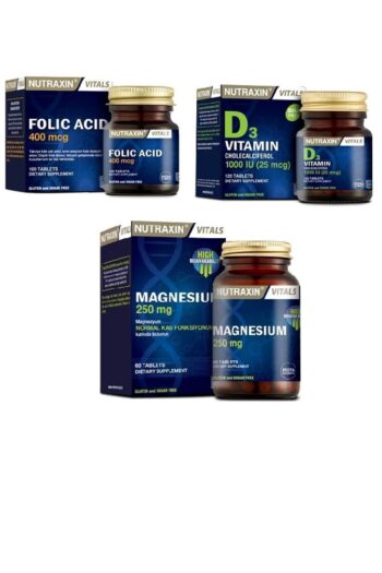 Nutraxin Folik Asit 400mcg + D3 1000ıu + Magnezyum (sitrat)250 Mg