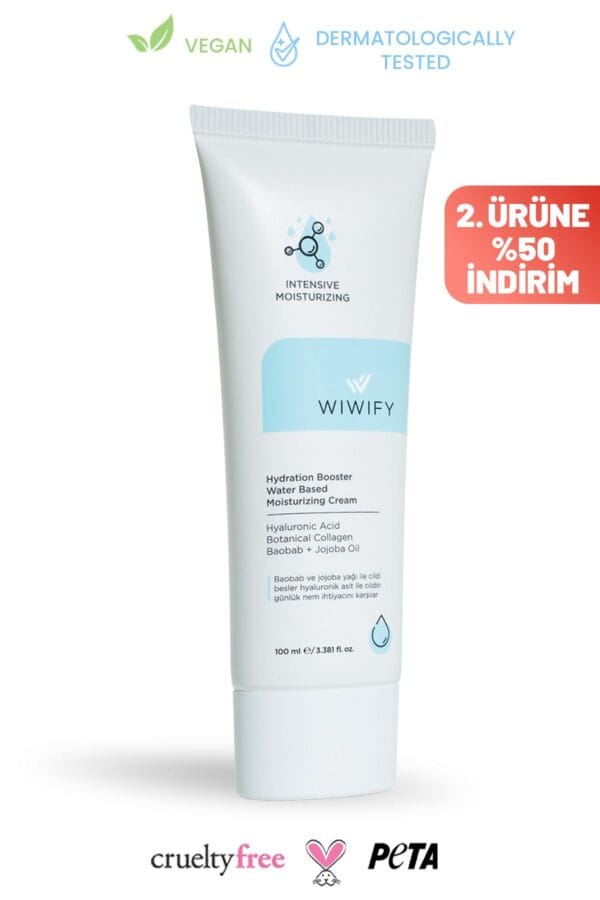 WIWIFY Su Bazlı Yoğun Nemlendirici Yüz Kremi 100 ml Tüm Cilt Tipleri 24 Saat Etkili