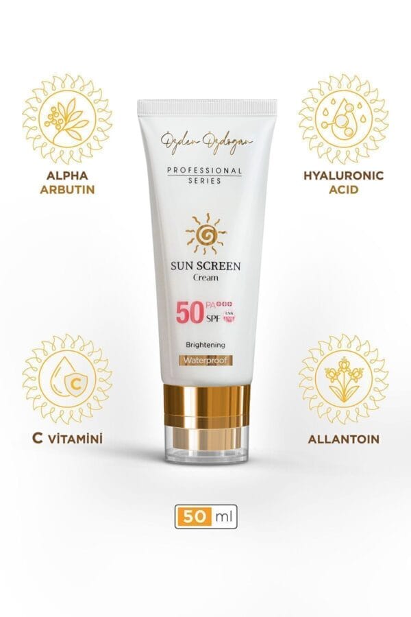 ÖZDEN ÖZDOĞAN Yüksek Korumalı Leke Karşıtı, Aydınlatıcı, Waterproof Spf 50+ Yüz Güneş Kremi 50ml