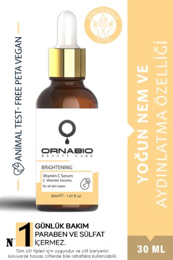 ornabio organik natural biyolojik C Vitamini Ton Eşitleyici ve Cilt Aydınlatıcı Bakım Serumu(Niacinamid Hyaluronic Acid Panthenol)30ml