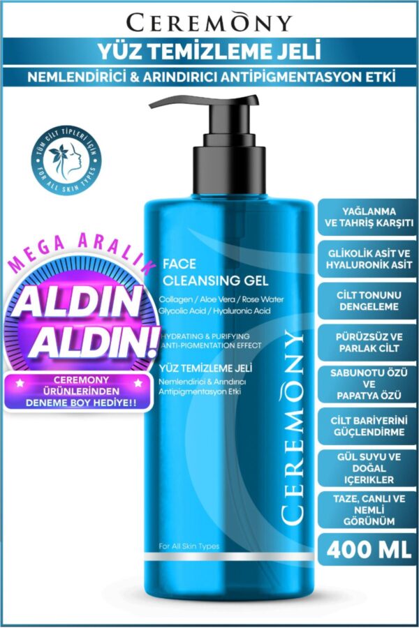 Ceremony Nemlendirici & Arındırıcı & Eşitleyici Ve Karşıtı Yüz Temizleme Jeli 400 ml