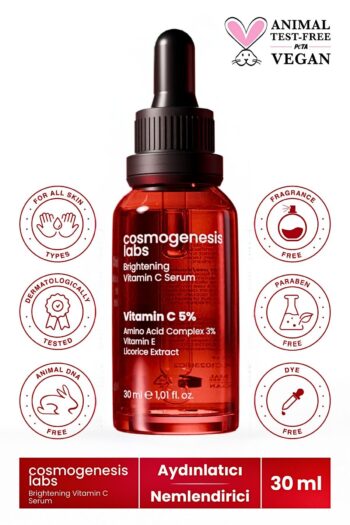 Cosmogenesis Labs Aydınlatıcı C Vitamini Cilt Serumu 30ml Vegan Pürüzsüzleştirici Ince Çizgi Azaltıcı (%5 VİTAMİN C)