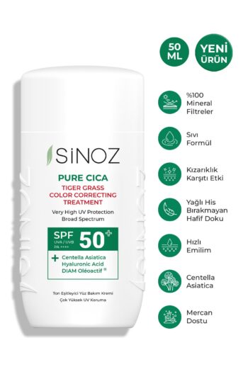 Sinoz Pure Cica Anında Ton Eşitleyici Ve Onarıcı Yüz Bakım Kremi - Yeni Nesil Mineral Güneş Filtresi Spf50