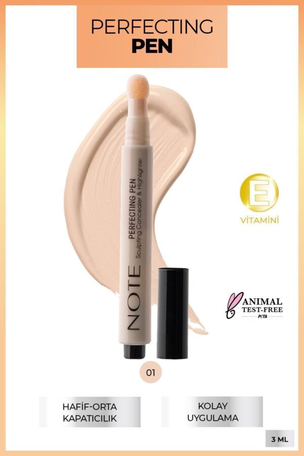 Note Cosmetics Perfecting Pen Aydınlatıcı Etkili Kalem Göz Altı Kapatıcısı - 01 Light Rose