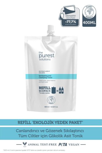 The Purest Solutions Canlandırıcı,Gözenek Sıkılaştırıcı Tüm Ciltler Için Glikolik Asit Tonik Ekolojik Yedek Paket 400 Ml