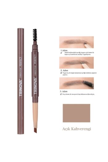 Trinova Light Coffee Fırçalı Kaş Kalemi Double-ended Eyebrow Pencil Açık Kahve