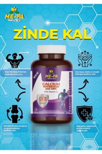 Mefa Naturals Kalsiyum Magnezyum Zinc Vitamin D3 120 Tablet