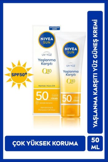 NIVEA Sun Yaşlanma Karşıtı Yüz Kremi 50ml, Spf50, Yüksek Güneş Koruyucu, Kırışıklık Görünümü Engelleyici