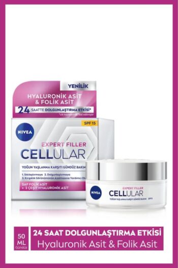 NIVEA Cellular Expert Filler Yoğun Yaşlanma Karşıtı Gündüz Bakım Yüz Kremi 50ml, Spf15, Hyaluronik Asit
