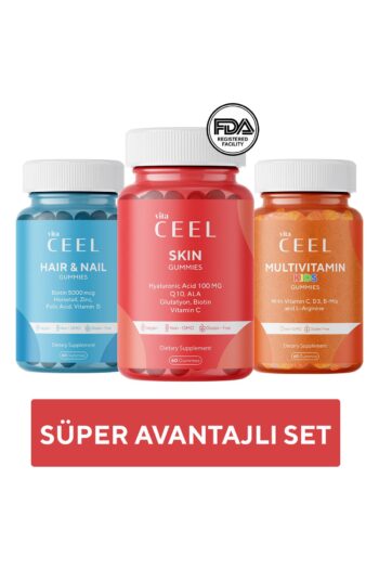 Vita Ceel 3'lü Cilt , Saç&Tırnak ve Çocuk Gummy Vegan Çiğnenebilir Vitamin