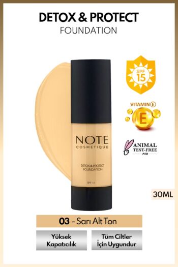 Note Cosmetics Detox & Protect Foundation Spf 15 Yoğun Kapatıcı Saten Bitişli Fondöten - 03 Medium Beige