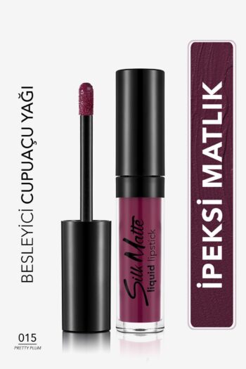 Flormar Kadife Dokulu Likit Mat Ruj (MÜRDÜM RENGİ)-silk Matte Liquid Lipstick-015 Pretty Plum-8690604505425
