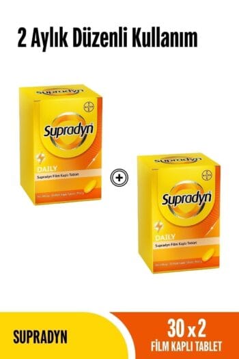 Supradyn 2 Aylık Düzenli Kullanım Paketi: 2x30 Daily Film Kaplı Tablet, Yetişkin Multivitamin - 60 Tablet