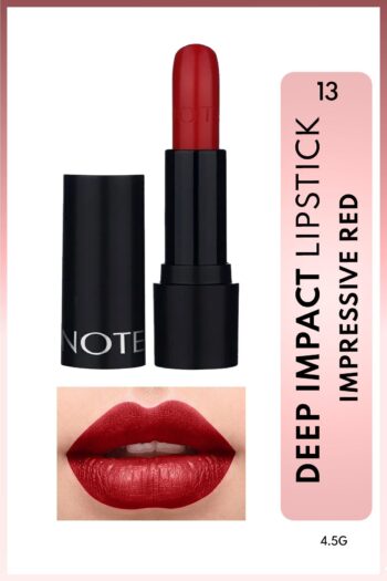 Note Cosmetics Deep Impact Lipstick Kremsi Dokulu Yarı Parlak Ruj 13 Impressive Red - Kırmızı