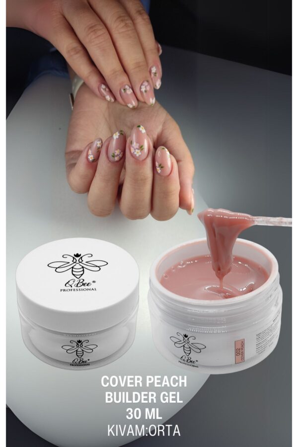 QBEE PROFESSIONAL 30ml Protez Tırnak Jeli Builder Gel Cover Peach