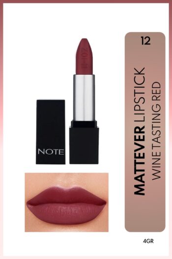 Note Cosmetics Mattever Lipstick Yarı Mat Saten Bitişli Ruj 12 Wine Tasting Red - Mor