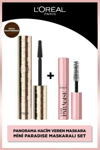 L'Oreal Paris Panorama Hacim Veren Maskara Koyu Kahverengi & Mini Paradise Maskara Seti