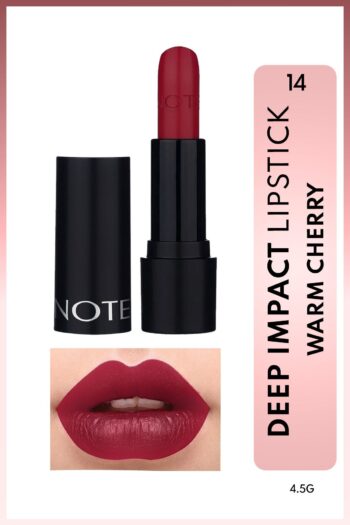 Note Cosmetics Deep Impact Lipstick Kremsi Dokulu Yarı Parlak Ruj 14 Warm Cherry - Kırmızı