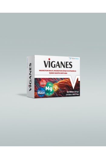 Tedafarma VİGANES Magnezyum Malat, Magnezyum Sitrat ve Vitamin D3 İçeren Takviye Edici Gıda