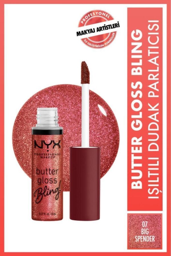 NYX Professional Makeup Butter Gloss Bling Işıltılı Dudak Parlatıcısı - 07 Big Spender