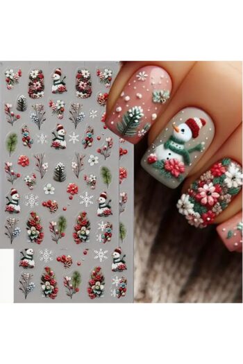 Takıtolia Yılbaşı Kurabiye Adam Çam Ağacı Kar Tanesi Noel 3D Tasarım Yapışkan Sticker Tırnak Dövmesi Nail Art