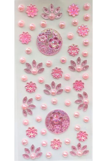 Giraffe Sticker Taş Sticker Açık Pembe Yapışkanlı Saç , Yüz Ve Tırnak Taşı Yılbaşı Süs Dekor Işıltılı Parlak