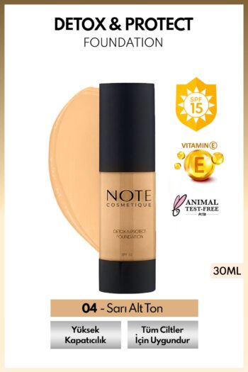 Note Cosmetics Detox & Protect Foundation Spf 15 Yoğun Kapatıcı Saten Bitişli Fondöten - 04 Sand