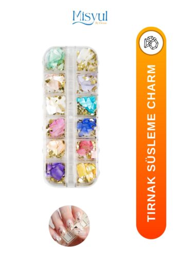 Misyul Tırnak Charm Tırnak Süsleme Seti Nail Art Charms Protez Tırnak Süsleme Objeleri