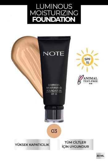 Note Cosmetics Luminous Moisturizing Spf 15 Nemlendirici Etkili Parlak Bitişli Fondöten - 03 Medium Beige