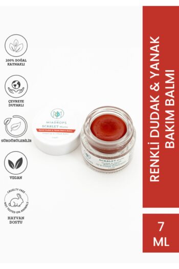 The Miadrops Scarlet Matte Renkli Dudak & Yanak Bakım Balmı - Krem Ruj Allık Far 7ml
