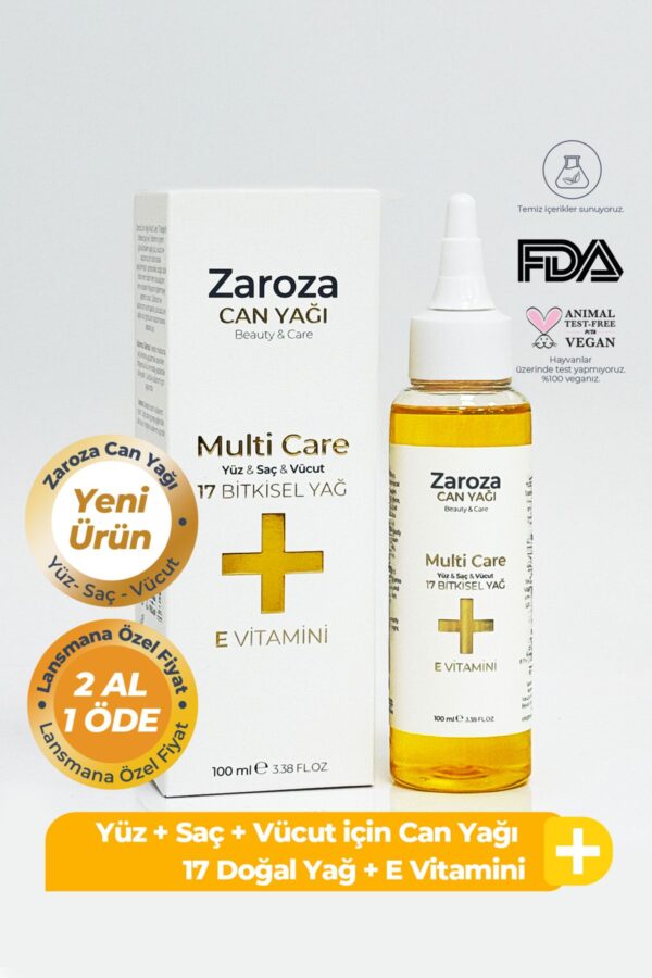 ZAROZA Can Yağı - Yüz, Saç, Vücut Için Besleyici, Onarıcı, Nemlendirici, Dökülme Karşıtı Bakım Yağı 100ml