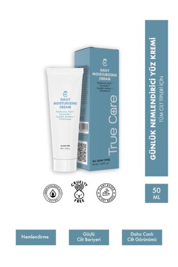 True Care Tüm Cilt Tipleri Için Centella Asiatica Ve Seramid Içeren Günlük Nemlendirici Yüz Kremi 50 Ml.