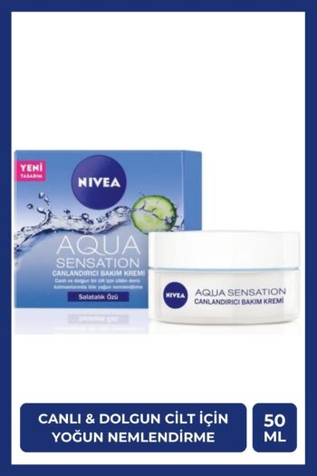 NIVEA Aqua Sensation Canlandırıcı Yüz Bakım Kremi 50ml, Nemlendirici, Salatalık Özü, Dolgun Cilt