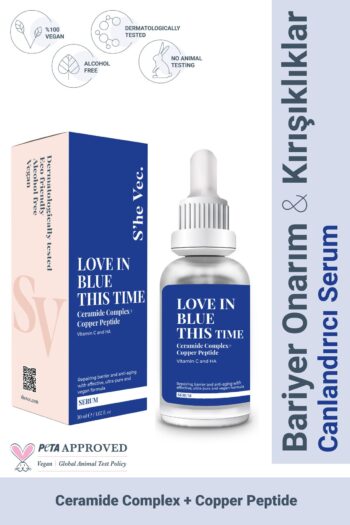 SHE VEC LOVE IN BLUE THIS TIME – Nemlendirici, Onarıcı, Kırışıklık Önleyici Buffet Copper + Ceramide Serum