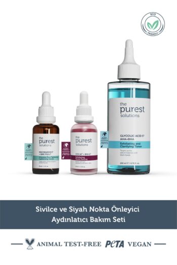 The Purest Solutions Sivilce ve Siyah Nokta Önlemeye Yardımcı Aydınlatıcı Bakım Seti 200 ml + 30 ml + 30 ml