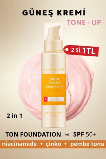 Luminate Ton Eşitleyici Spf 50 Faktör Pembe Renkli Yüksek Güneş Koruyucu Kremi Su Bazlı Tüm Ciltler Için Sun