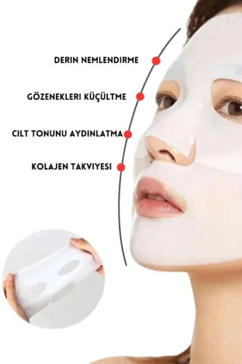 Pastelya 10 Adet Bio Kolajen Şeffaflaşan Yüz Maskesi Nemlendirici, Gözenek Sıkılaştırıcı, Canlandırıcı