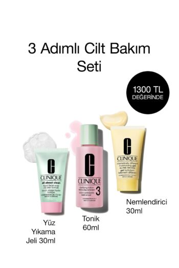 Clinique Cilt Bakım Seti - Cilt Tipi 3 Karma/Yağlı Ciltler, Temizleyici 30ml, Tonik 60ml, Nemlendirici 30ml