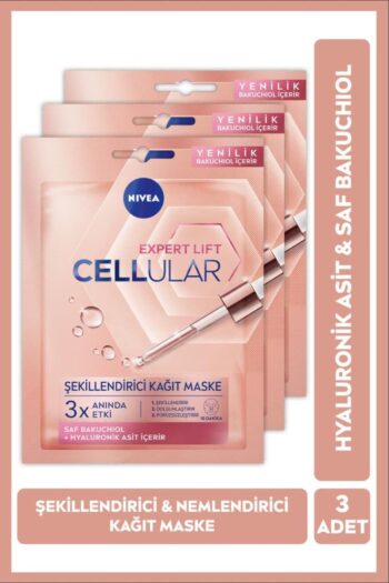 NIVEA Cellular Expert Lift Yüz Kağıt Maskesi, Doğal Retinol Alternatifi Saf Bakuchiol, X3 Adet