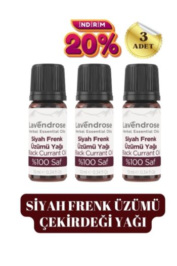 Lavendrose 3 Adet Siyah Frenk Üzümü Çekirdeği Yağı 10 ml Doğal Omega 6 Saf