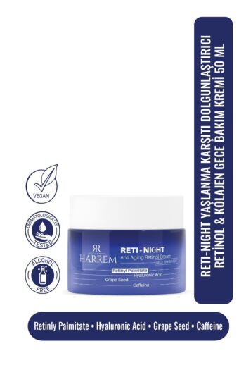 Harrem Reti-night Krem Yaşlanma Karşıtı Dolgunlaştırıcı Retinol & Kolajen Gece Bakım Kremi 50 ml