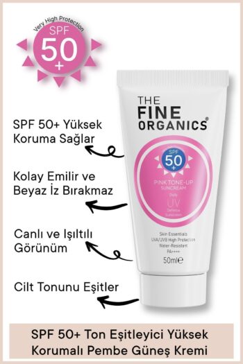 THE FINE ORGANICS Spf 50+ Ton Eşitleyici Yüksek Korumalı Pembe Güneş Kremi, 50ml