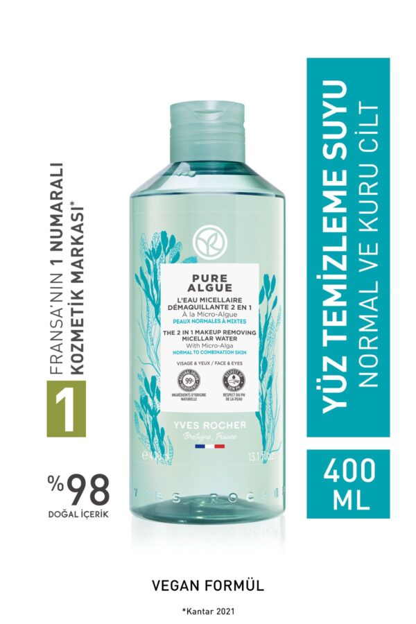 Yves Rocher Normal Ve Kuru Ciltler Için Pure Algue Prebiyotik Miseler Su-400 ml