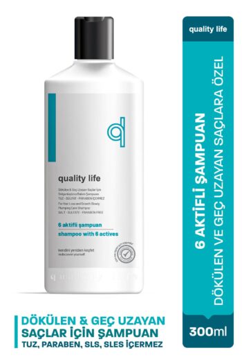 Quality Life Ql 6 Aktifli Saç Dökülmesi Karşıtı Şampuan Hızlı Saç Uzatan Tuzsuz Sülfatsız  Biotin Keratin Kolajen
