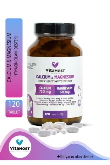 Vitamost Calcium | Magnesium 1500mg Çinko D3k2 (KALSİYUM MAGNEZYUM ÇİNKO L-TREONİN) 120 Tablet