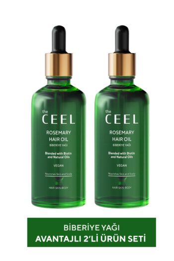 The Ceel 2'li Biberiye Yağı Sac Dökülmesi ve Aşırı Yıpranmış Saçlar için Biotin Özlü Saç Bakımı 50 ml