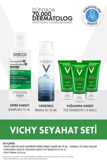 Vichy Cilt ve Saç Bakım Seti: Kepek Karşıtı Şampuan 75 ml&Termal Su&Yağlanma Karşıtı Yüz Temizleme Jeli